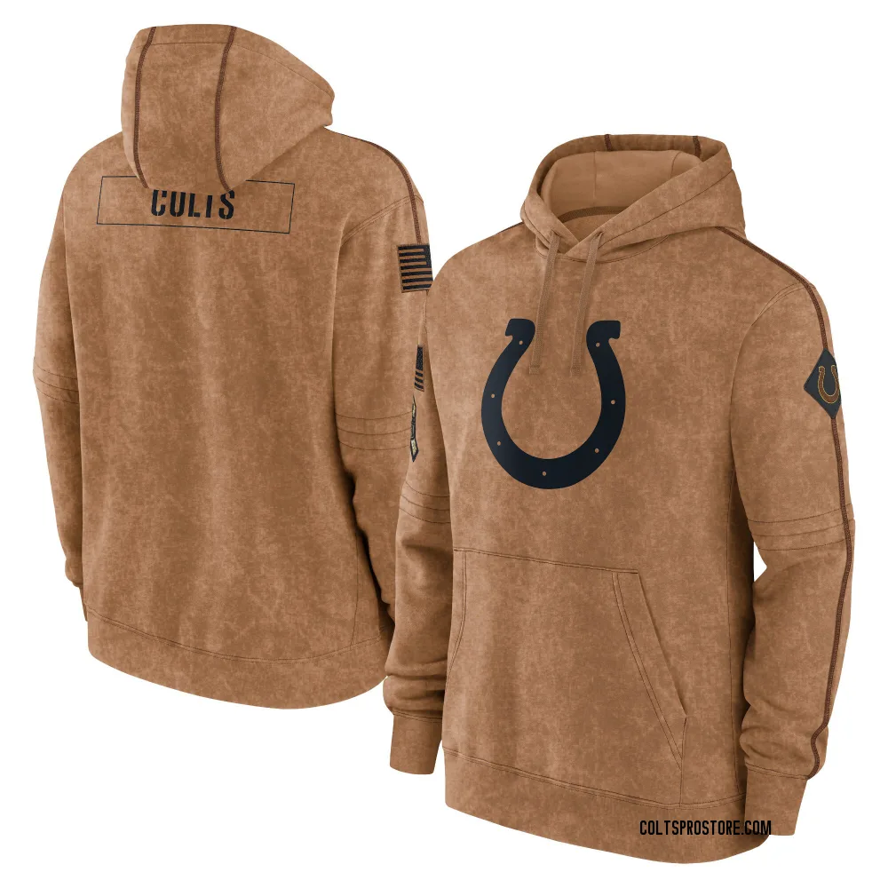 Adult Indianapolis Colts Brown 2023 Salute To Service Club Pullover Hoodie